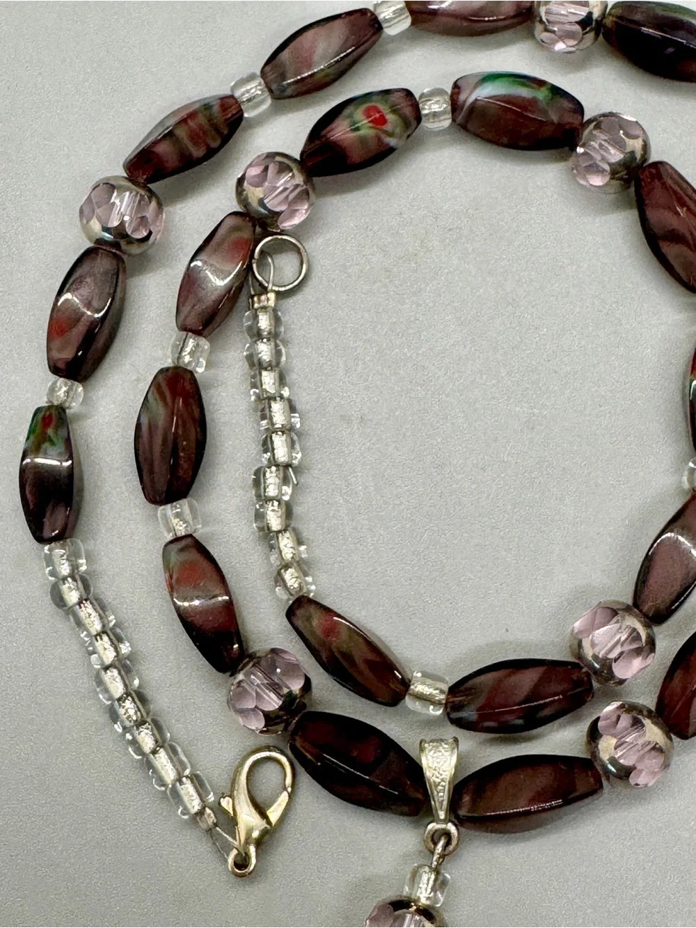 EUC Vintage Art Glass Beaded Necklace